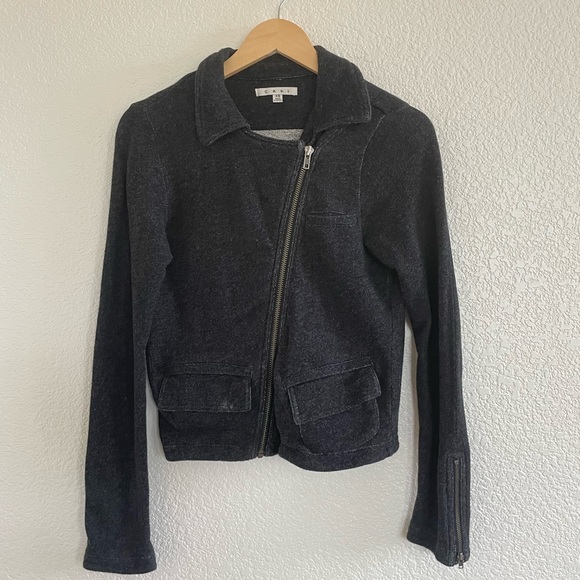 CAbi Jackets & Blazers - Cabi | charcoal moto jacket cotton women’s sz XS
